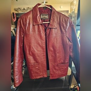 Pre-owned  Gino Quality Leather Women's Jacket - Medium Red High End Quality